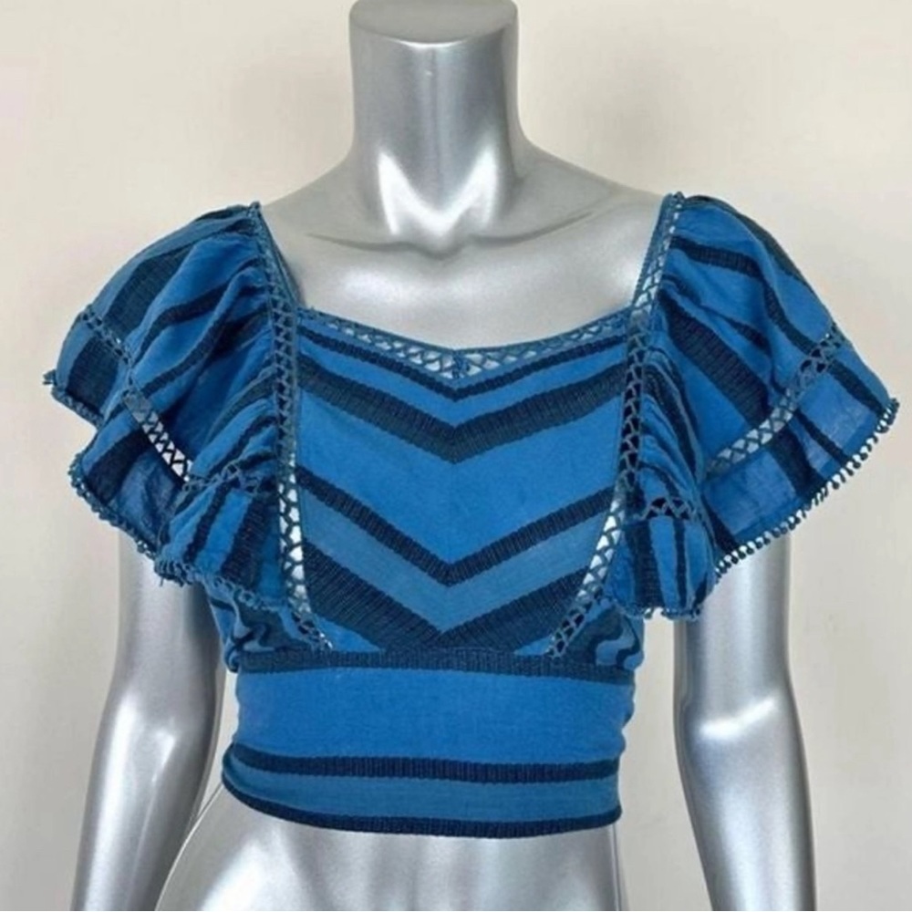 Free people Blue tie back top